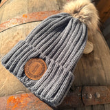Grey faux fur beanie