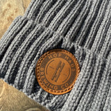 Grey faux fur beanie