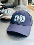 Navy hat with plastic patch
