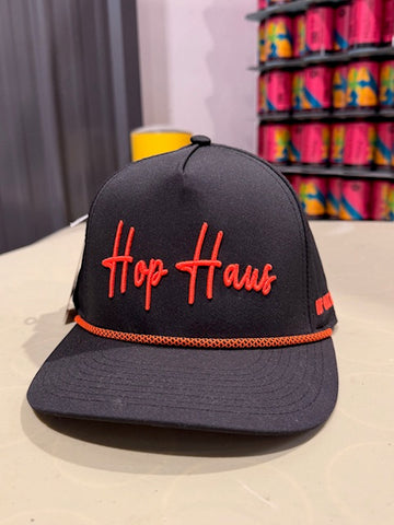 Black/orange rope hat