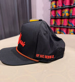 Black/orange rope hat